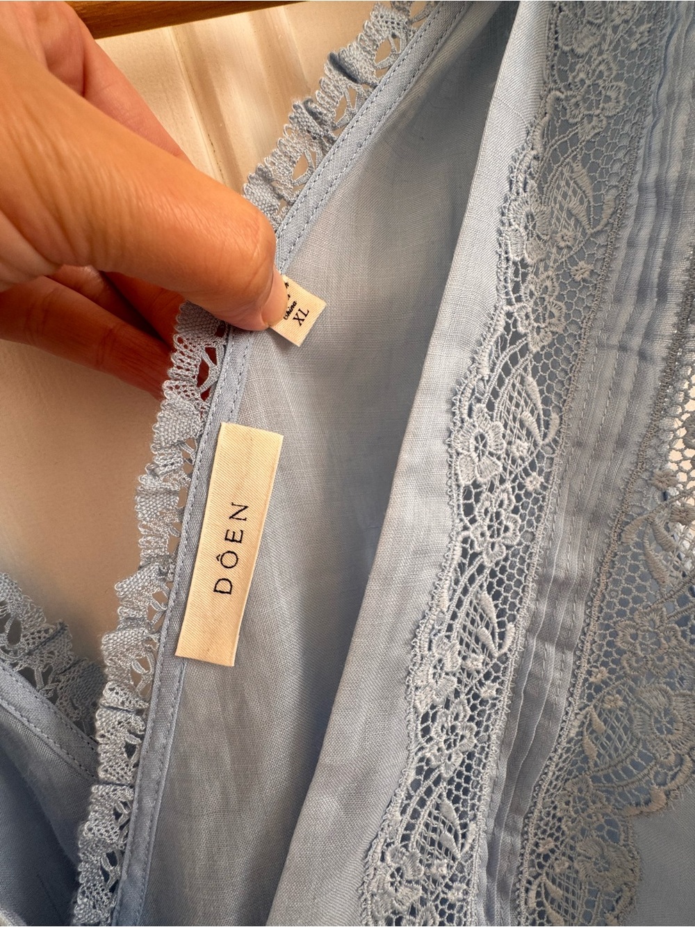 Doen Victoria Icy Blue Midi Dress with V-Neck NWOT - Picture 5 of 8